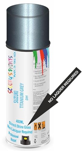 SCOOBYS PAINTS BACK IN THE MIX Direct Gloss Aerosol Spray Paint For Suzuki Titanium Grey Code: Dh No Lacquer Required