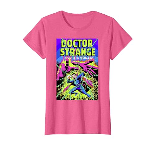 Image of Marvel Doctor Strange Mystic Arts Neon Graphic T-Shirt, Women, Pink Heather, Small