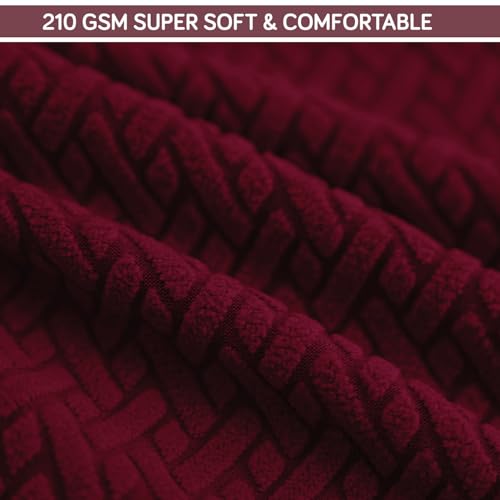 Image of HOKIPO Premium Jacquard Fully Covered Cover for Swivel Dining Chair with Arms, Pack of 2, Burgundy (AR-5356-BRGN*2)