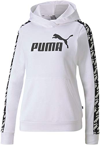 PUMA Women's Amplified French Terry Cropped Hoodie, White, S