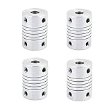 Xnrtop 6mm to 6mm Shaft Coupling 25mm Length 19mm Diameter Stepper Motor Coupler Aluminum Alloy Joint Connector for 3D Printer CNC Machine DIY Encoder(Pack of 4