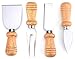 Bekith 8 Pieces Set Travel Cheese Knives with Wood Handle, Stainless Steel Cheese Slicer Cheese Cutter, 2 Cheese Knife, 2 Cheese Shaver, 2 Cheese Fork and 2 Cheese Spreader