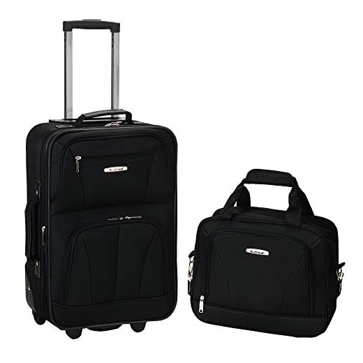 Expandable Black Luggage Set, 2-Piece