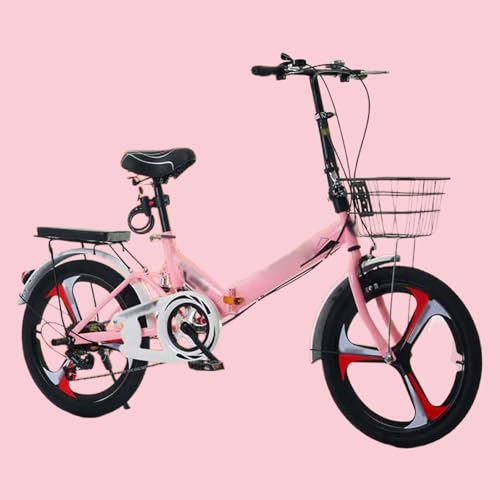 LINCYS Bicicleta Montaña Plegable 20/22 Pulgadas Adultos, Cuadro Acero al Carbono & Altura Ajustable, Capacidad 150kg, Frenos de Disco & Guardabarros para Ciudad y Aire Libre