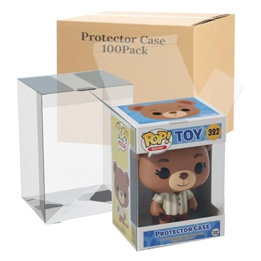 100 Pack Clear Protectors Case Compatible with Funko Pop Protector Case for 4 Inch Figures Collectibles Heavy Duty Crystal Plastic Protector Cases with Protective Film Locking Tabs Auto-Lock Bottom