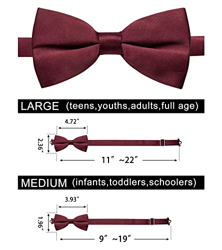 Image of YourTies Bow Ties for Men Pretied Bowties Solid Color Satin Bow Tie Formal Business Tuxedo Wedding Party Prom