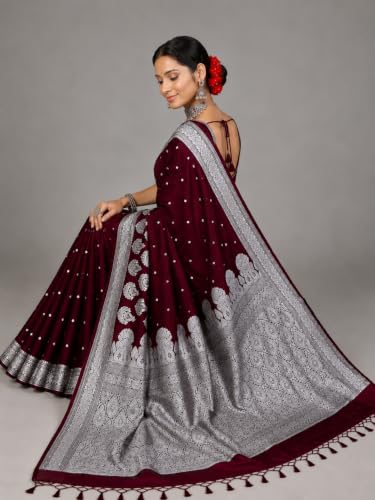 Image of Women's Glory Banarasi Satin Silk With Embroidered Design.