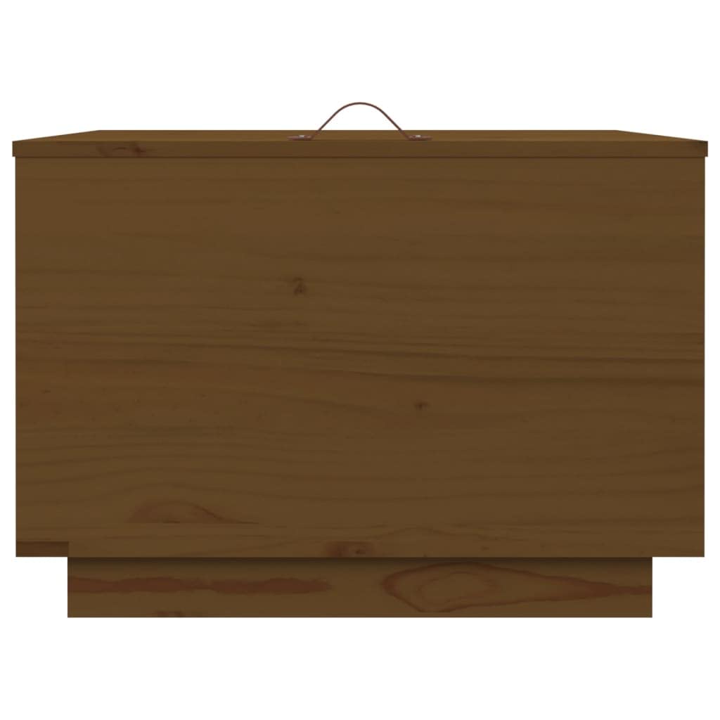 3er Set Aufbewahrungsboxen Holz Kiefer Kisten mit Deckel | Rustikale Beistelltische und Truhen aus massivem Kiefernholz in Honigbraun für das Wohnzimmer.