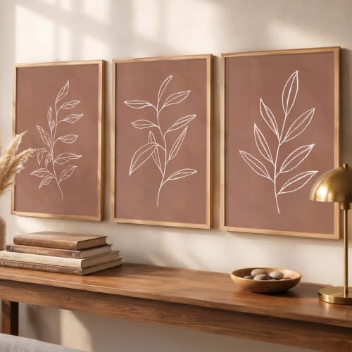 Image of kotart Aesthetic Botanical Art Home Decoration Painting | Floral Paintings With Frame For Living Room Bed Room Hotel Wall Decor Digital Reprint Set of 3 (14x20 Inch)