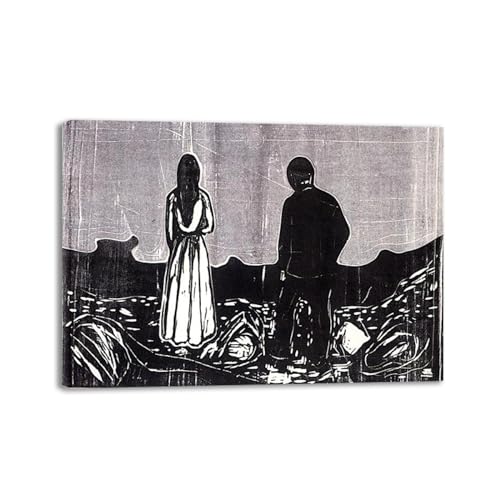 Images d'art mural de décoration d'intérieur Les Solitaires Munch reproduction encadrée
