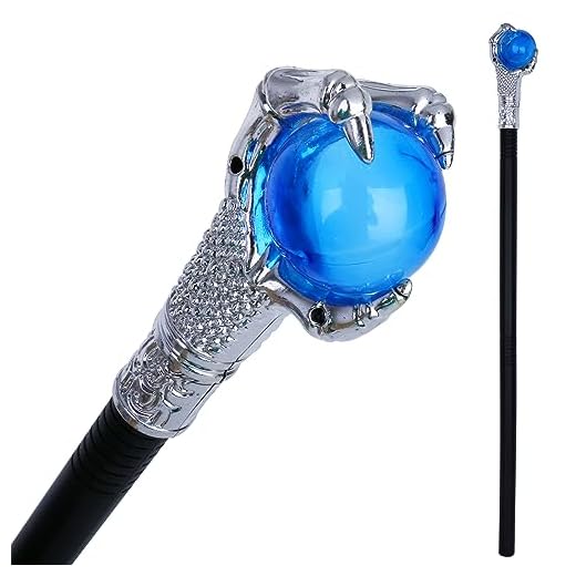 Halloween Costumes Walking Canes Blue Fire Dragon Claw Orb Wands Walking Stick Staff Photo Prop Accessory Decorations