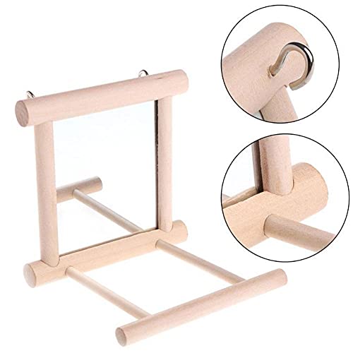 CHUN Supporto per Uccelli Trespolo con Specchio