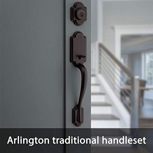 Kwikset Arlington Front Door Lock Handle and Deadbolt Set, Entry Handleset Exterior with Interior Reversible Lever, Venetian Bronze, Pick Resistant SmartKey Rekey Deadbolt Security, Requires 2 Holes by Kwikset - Image 3