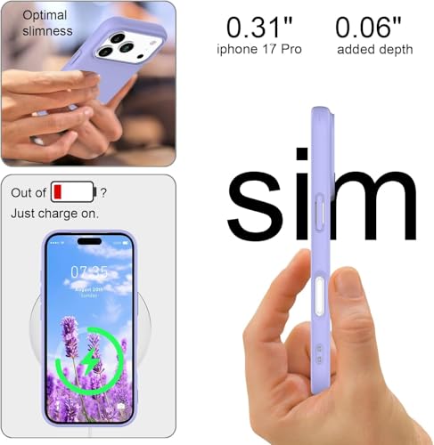 Image of Back Cover Compatible with iPhone 17 Pro Max Case Liquid Silicone Full Protection Shock Proof Back Cover for iPhone 17 Pro Max (Purple)