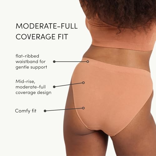 Image of Boody -Classic Bikini -Women's Underwear -Mid Rise, Moderate-Full Coverage Fit -Soft, Flat-Ribbed Waistband -Bamboo Viscose