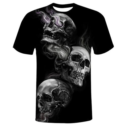 QiErDesign Skull T-Shirts for Men Women Boys 3D Printed...