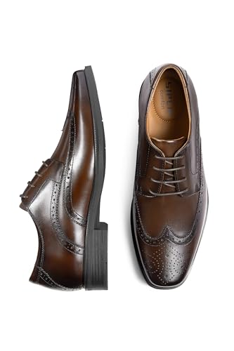 Image of Mens Leather Oxford Shoes Formal Lace up Dress Shoes