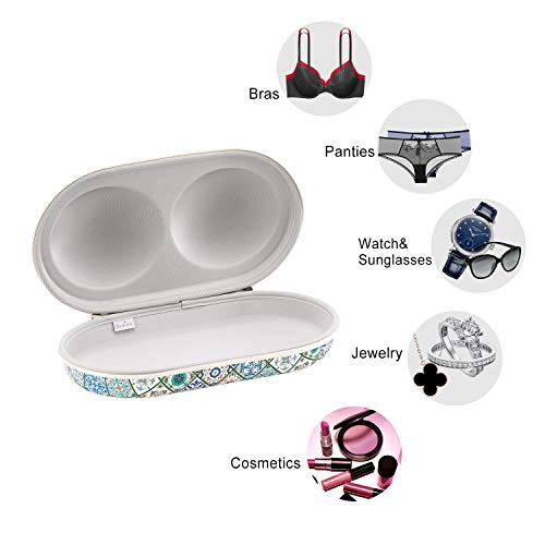 Bra Case Premium Lingerie Travel Bag Zip Underwear Organizer Bag for A-C Cup (Green Plaid)3