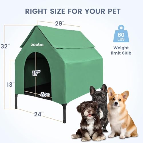 Casa para perros para exteriores e interiores refugio elevado Zooba de 29 pulgadas 4