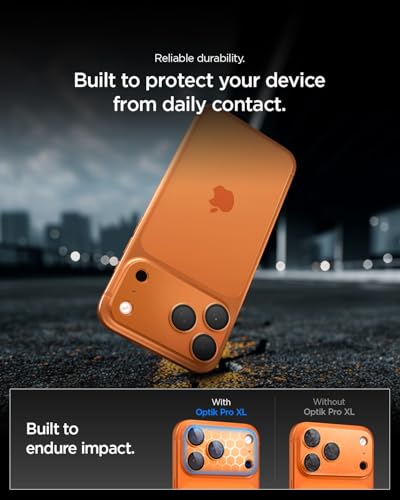 Image of Spigen Glas.tR EZ Fit Optik Pro XL Tempered Glass Camera Lens Protector for iPhone 17 Pro Max - Cosmic Orange [1 Pack]