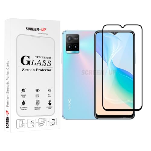 Image of ScreenUp Tempered Glass For vivo Y33s - Ultra Clear, 9H Scratch Resistant, Full Coverage, Easy Install Screen Protector