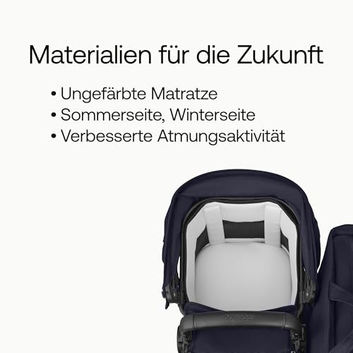 Bugaboo Donkey 6 Double, Geschwisterwagen für Baby & Kleinkind, Doppelkinderwagen mit wendbarem Sitz und Liegewanne, komfortable Einhand-Lenkung, Deep Indigo
