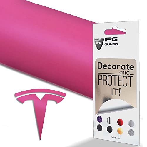 Image of IPG Compatible with Model Y Decal Sticker (8 Logo Set) Overlay Stickers Do it Yourself Stickers Set Personalize Your Tesla (Gloss Pink)
