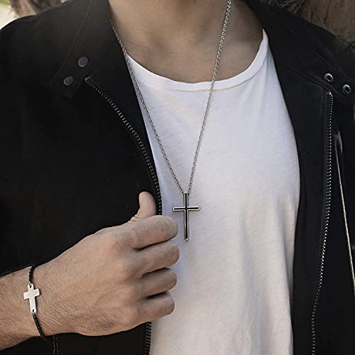 Cross Necklace For Men - Long Stainless Steel Necklace For Men With Cross Pendant By Galis Jewelry - Mens Cross Necklace #TOP3