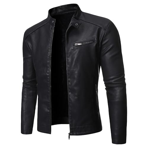 Manteau de moto noir coupe ajustée léger pour homme actif