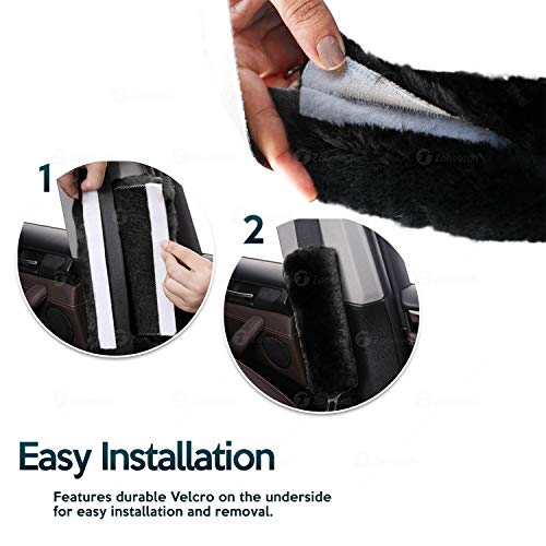 Zone Tech Car Seat Belt Comfortable Soft Shoulder Pad - 4-Pack Classic Black Premium Quality Seat Belt Comfortable Soft Shoulder Pad #TOP3
