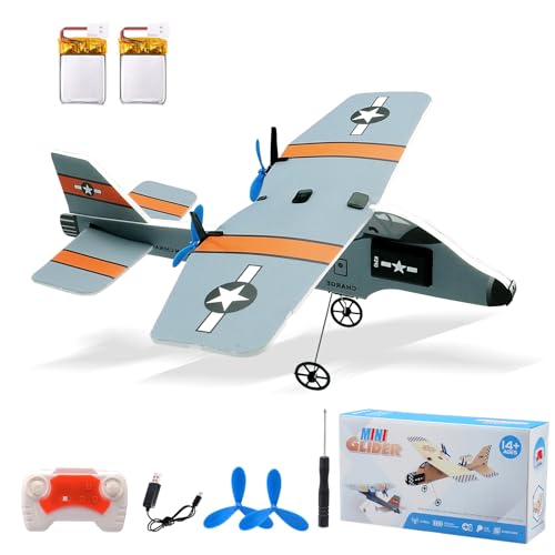 jaming Mini RC Plane, 2.4GHZ Remote Control Airplane with Gyro LED Light，2CH RTF Easy to Fly RC Glider Aircraft Toy for Beginners Kids Boys Girls...