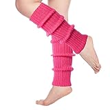 Moon Wood Womens Leg Warmers 80s Juniors Neon Ribbed Knitted Long Socks for 80s Eighty's Party Sports Yoga