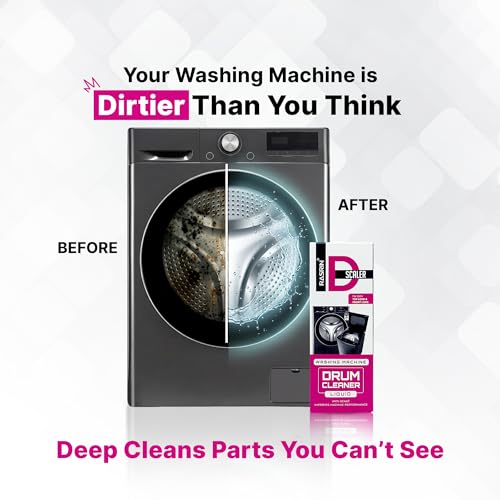 Image of D-Scaler Washing Machine Drum Cleaner Liquid 120ml (Pack of 2) | Drum & Tub Descaling Solution | Removes Limescale, Dirt & Odor | Improves Machine Performance | Top & Front Load Compatible