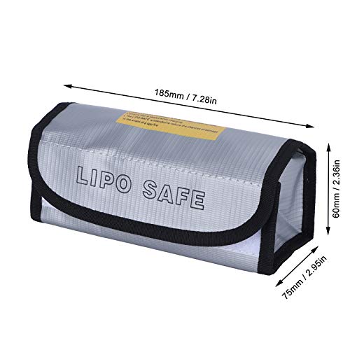 Bolsa de bateria segura, bolsa de bateria prata à prova de fogo para bateria para casa