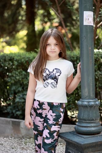 Image of Arshiner Girls Clothes 2 Piece Summer Outfits Drop Shoulder Top Pullover Sweatpants Jogger Set Sweatsuits Tracksuits 6-14Y