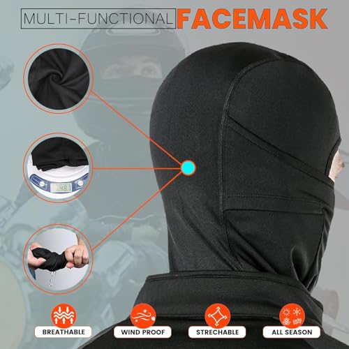 Image of Balaclava Face Mask for Bikers � Full Face Mask, Helmet Head Cover for Men & Women, Breathable Riding Mask for Cycling, Bike Riding & Outdoor Sports