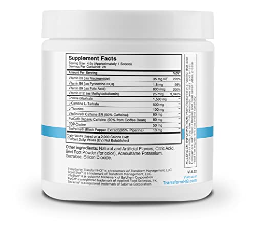 TransformHQ Everyday Boost Shot - Non-GMO, Gluten-Free (Raspberry Lemonade, 28 Servings)