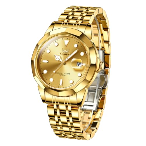 Image of OPK Watches for Men Diamond Roman Analog Mens Watches Waterproof Large Stainless Steel Men Wrist Watch Business Father Gift Watch Blue