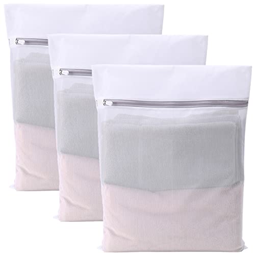 NAOKBOEE 3 Packs Mesh Laundry Bags for Delicates Washing Machine Wash Bags for Lingerie Bra Socks Underwear Baby Clothes Travel Storage3 Large