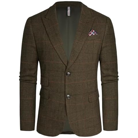 PJ PAUL JONES Men's Herringbone Tweed Blazer Cover