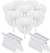 Produktbild XCMVCN Fächer Hochzeit für Hochzeit Dekoration 96er Set, 48 Weiss Handfächer Papier und 48 Weiß Autoschleifen für gastgeschenke Hochzeit, Hochzeiten Party, Taufen etc