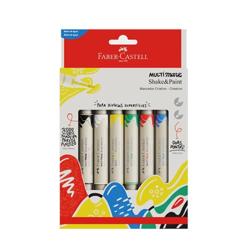 Marcadores MultiMark Multisuperfície Faber-Castell - 6 Cores Básicas