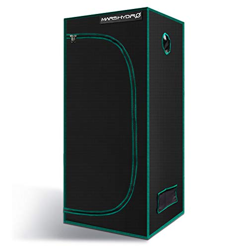 MARS HYDRO 2'x2' 1680D Canvas Reflective Mylar Hydroponic Grow Tent with Removable Floor Tray - Perfect for Small Gardens