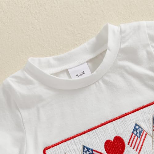 Image of 4th Of July Toddler Boy Outfit Popsicle American Flag T-Shirt and Gingham Plaid Shorts Set Independence Day Clothes