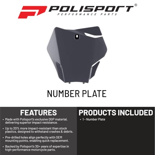 Plaque avant durable Polisport 8668100006 en plastique brillant résistant