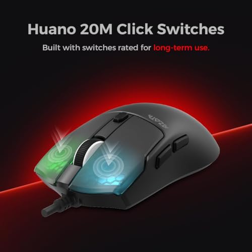 Image of AZOTH GM613 Wired Gaming Mouse with RGB, 6 Buttons, 12800 DPI, Instant A825 Optical Sensor, Macro Software, 13+1 Lighting Modes,1000Hz Polling Rate, Lightweight Ergonomic Design for PC /Laptop /Desktop