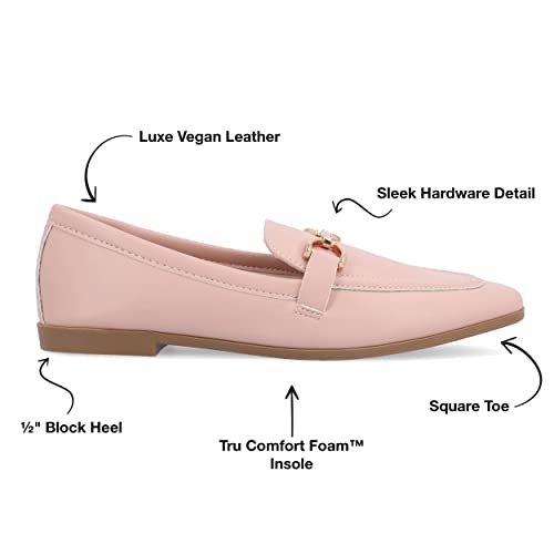 Image of Journee Womens Mizza Loafer Slip On Square Toe Dress Flats