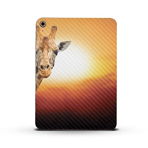 Image of MightySkins Carbon Fiber Skin Compatible with Apple iPad 10.9 inch 10th Gen (2022) Full Wrap Kit - Sunset Giraffe | Protective Durable Textured Carbon Fiber Finish | Easy to Apply | Made in The USA