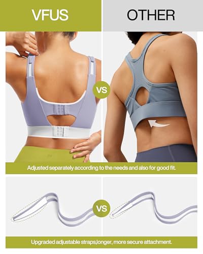 Image of Adjustable High Impact Sports Bras for Women Zip Front Full Coverage and Lift Padded Compression Tops
