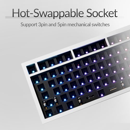Image of Keychron Q6 Max QMK /VIA Wireless Custom Mechanical Keyboard Barebone Knob Version, Full-Metal Hot-Swappable RGB Backlight 2.4 GHz /Bluetooth /Type-C Wired Gaming Keyboard for Mac /Windows /Linux - White